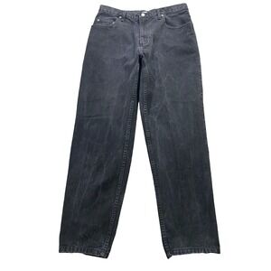 Guess Mens 36 (Fits 34x31) Straight Fit Vtg 90s Y2K Denim Jeans Black Whiskers‎